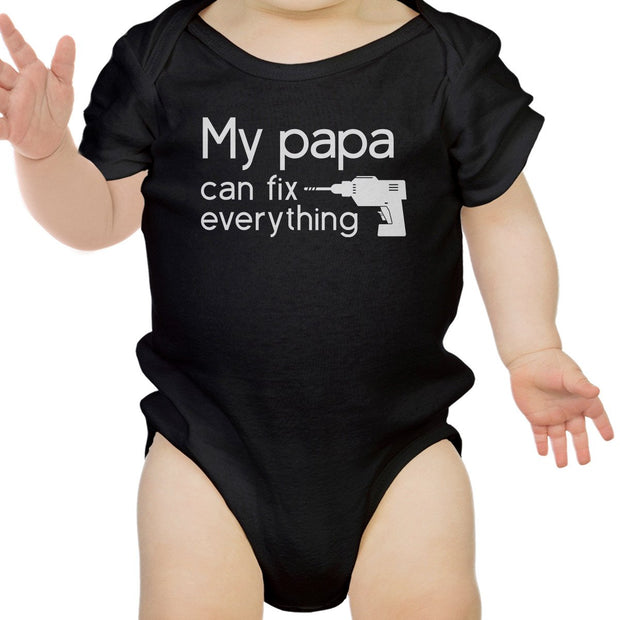 Papa Fix Black Cute Baby Onesie Unique Fathers