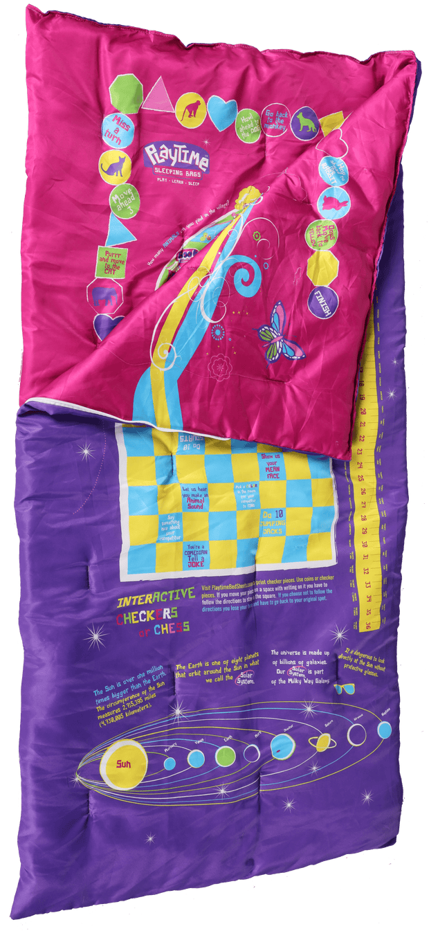 Playtime Reversible Slumber Bag. Over 35 Fun Interactive Games! Ages 3+